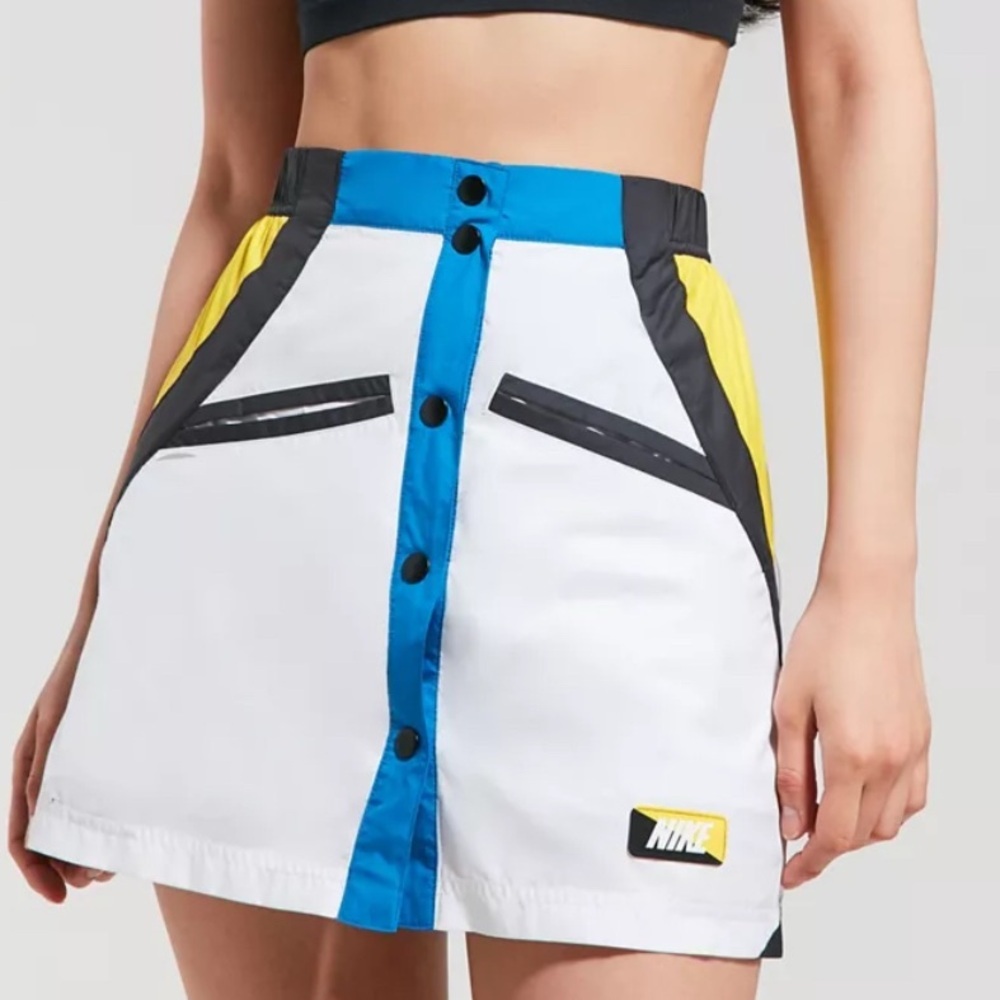 Retro Nike Moto Mini Skirt XS from Urban Outfitters Colorblock
